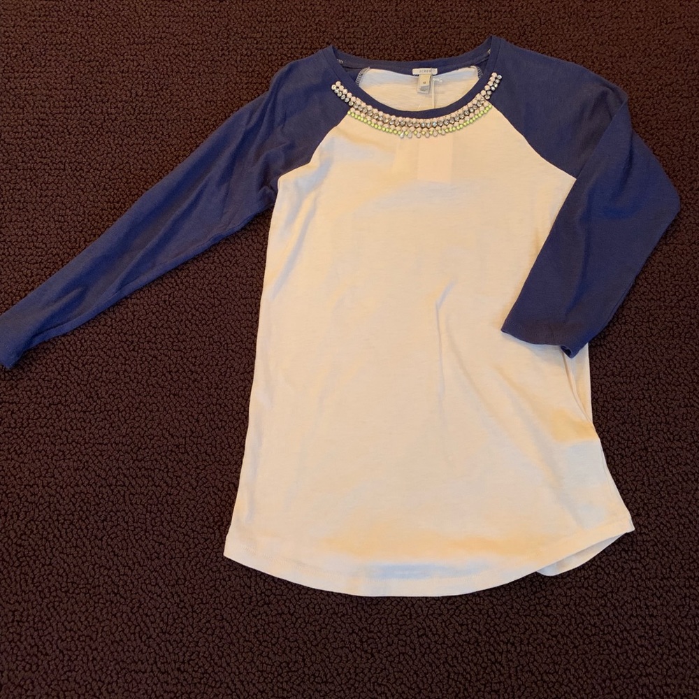J Crew Baseball Tee XS NWT